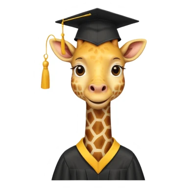 happy giraffe wearing a graduation cap sticker
