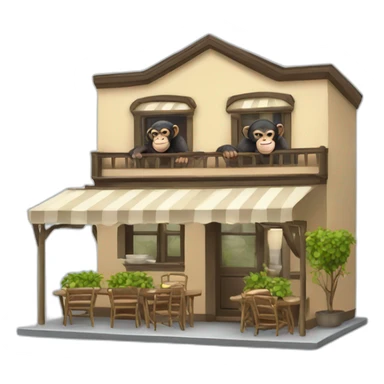Chimpancé cafe sticker