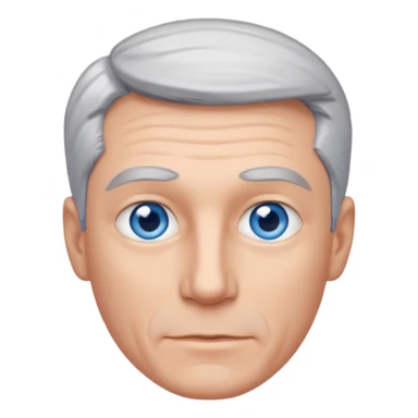 Avatar pic male gray hair blue eyes clean shaven sticker