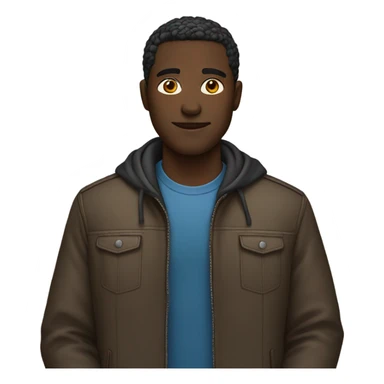 dark-skinned male 👀 in jacket sticker