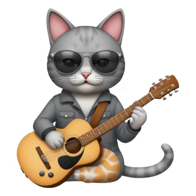Cat with sunglasess and gitar sticker