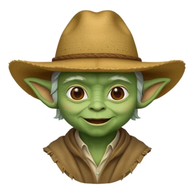 Yoda cu pălărie de cowboy sticker