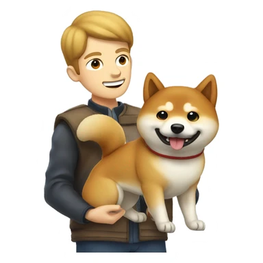 Shiba Inu with man sticker