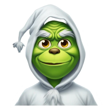 Grinch wearing halloween costume of a ghost sticker