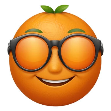 Orange with smile face with sun glasses sticker