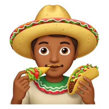 Mexican eating taco sticker