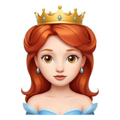 cute sassy red head princess emoji sticker
