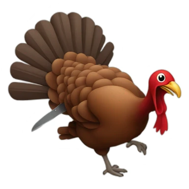 turkey running away from a knife sticker