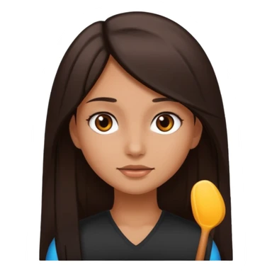 Uma menina morena de Costas com o cabelo solto, o cabelo dela é longo, liso e castanho escuro sticker