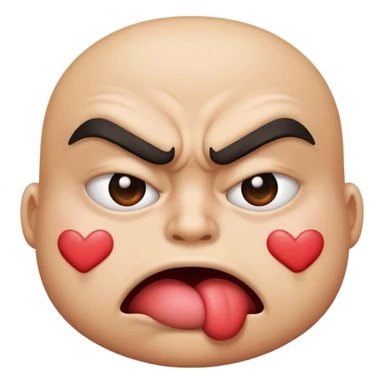 add a kissing emoji but angry sticker