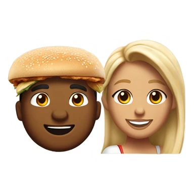 boyfriend and girlfriend eating wingstop chicken sandwhich  sticker