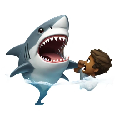 Fighting a shark sticker