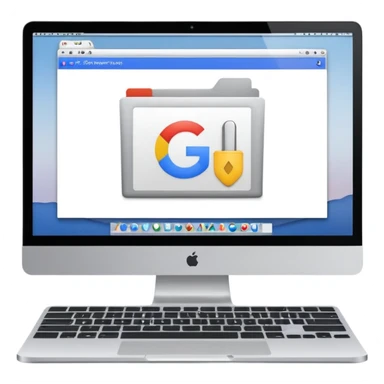 Mac computer with a google doc open on the screen  sticker