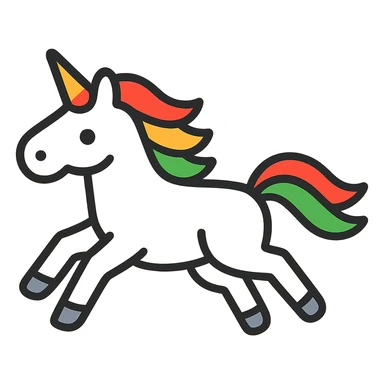 Change the background to pale pink behind the running unicorn icon, keeping the rest of the design unchanged, logo style. sticker