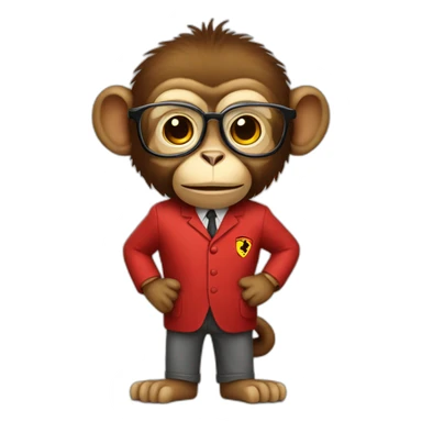 professor monkey with a ferrari sticker