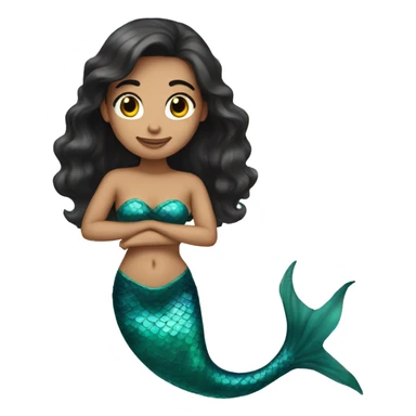brunette mermaid  sticker