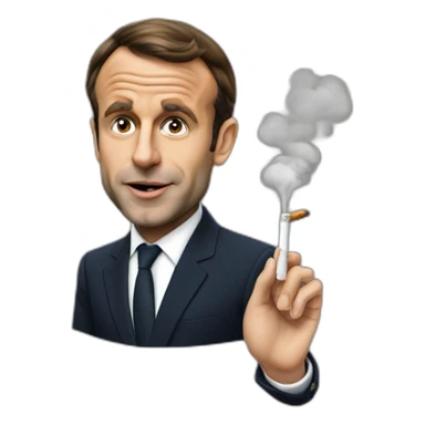 Emanuel macron avec une cigarette sticker