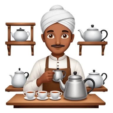 Chaiwala making tea in indian tea shop sticker