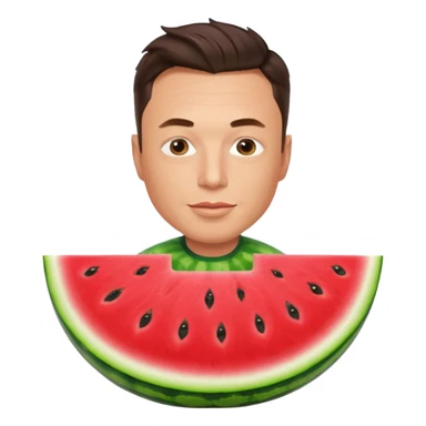 Elon musk in watermelon body sticker