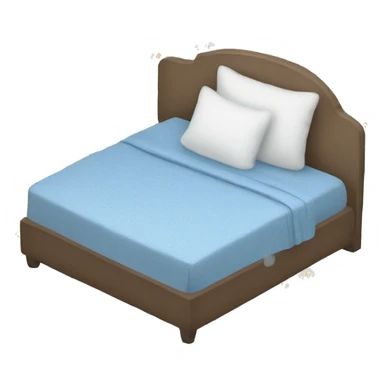 Cosy bed with blue smal flower bed sheets sticker