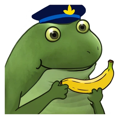 offering a banana sticker