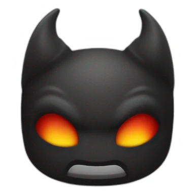 tete noir sous capuche rouge avec corne de diable noir sticker