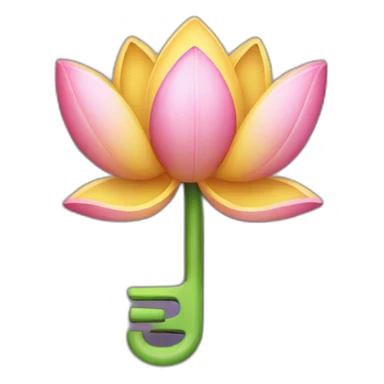 lotus flower ontop of a key sticker