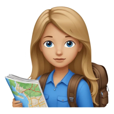 Girl with long light brown/dark blonde hair and blue eyes and I love to travel sticker