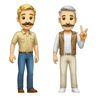 Morocho con bigotes y un auto en la mano  sticker