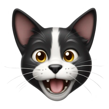 Black and white cat meowing sticker