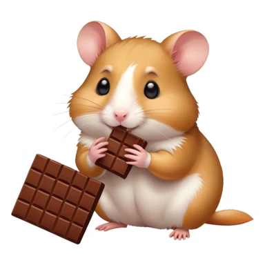 a hamster eating chocolate  sticker