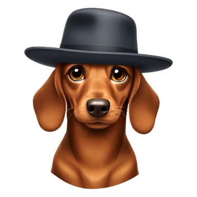 Dachsund with hat  sticker