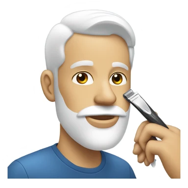 white man shaving beard sticker