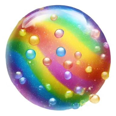 Rainbow sparkly bubbles sticker