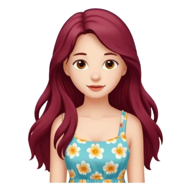 Beautiful burgundy long haired girl at the beach sticker