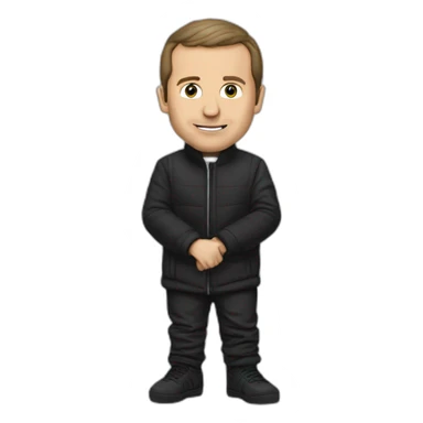 Macron portant des yeezy 350 sticker