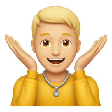 Emoji man joyful with hands on his neck sticker