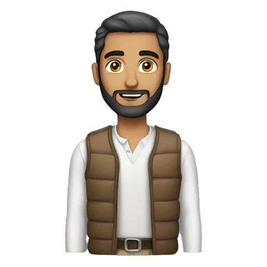 Arab man with a vest sticker