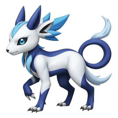 Garurumon-Meloetta-Renamon-Absol-fusion-hybrid-creature (full body) sticker