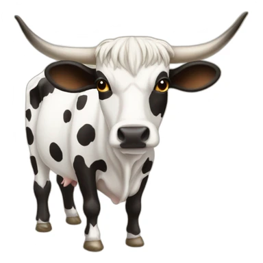 SPECKLED LONGHORN COW LONG LONG LONG sticker