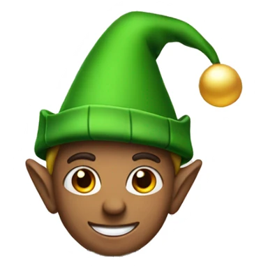 Christmas elf with a green hat sticker
