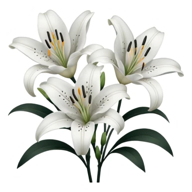black and white lillies outline sticker