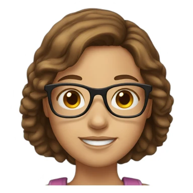 girl with eyeglasses and brown hair sticker