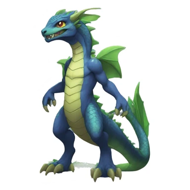 Anthro Sona Fakemon Reptilian Draco Full Body sticker