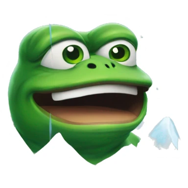 pepe the frog inside an icecube sticker