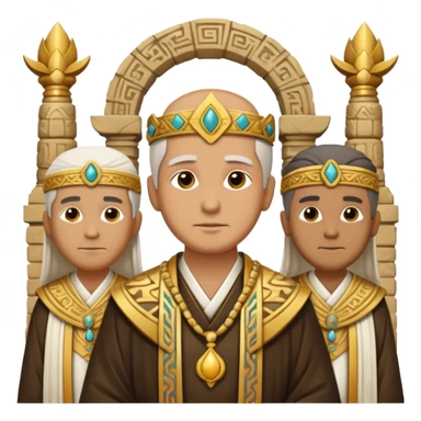 Ancient  mpriests with Temple sticker