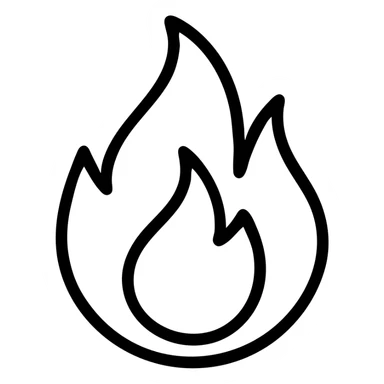 black icon with Naruto fire symbol, outline style sticker