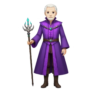 a white haired old man with purple eyes standing, full body, in Targaryen themed clothes sticker