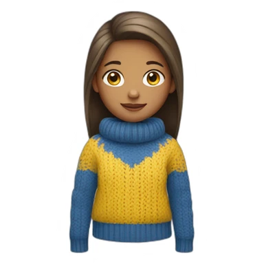 Girl in blue and yellow sweater sticker