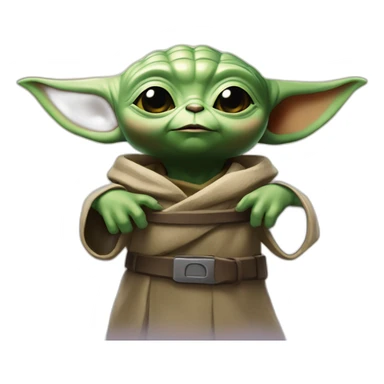 Bébé yoda joue à fortnite sticker